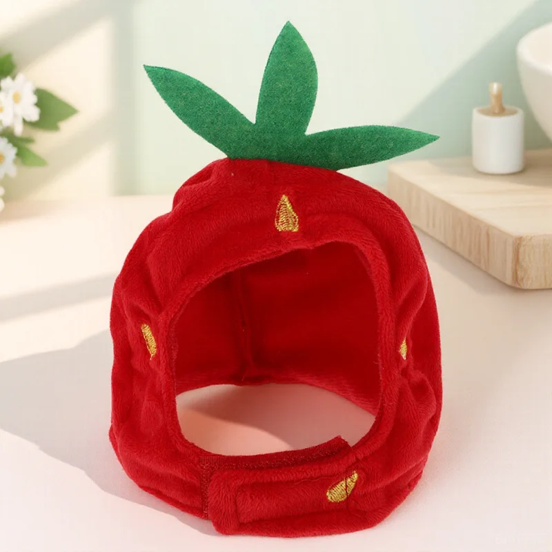 

1Pcs Strawberry Hat for Small Dogs Cats Pet Cosplay Hat Cute Fashionable Breathable Headwear Adorable Pet Costume Accessory