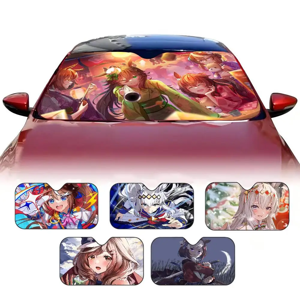 Umamusume Pretty Derby Car sunshade window sunshade sunblock Front windshield hood Interior front baffle double ring sunshade
