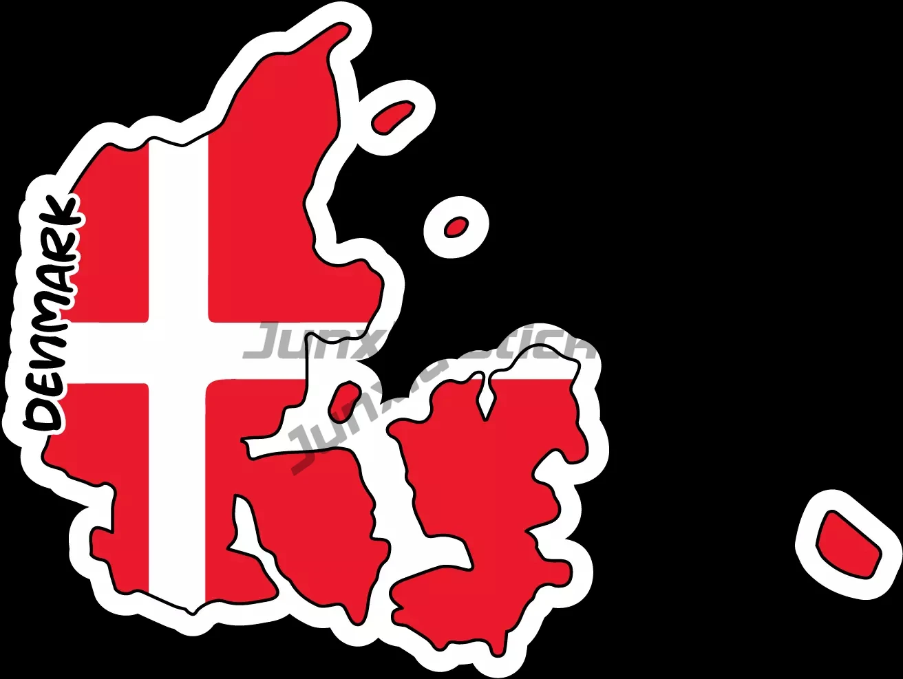 Naklejka Mapa Dania Kopenhaga Flaga Nordyckie Kraj Pamiątka Podróżna Naklejka Akcesoria Zasłonka Ścieranie Ochrona UV Grafika PVC