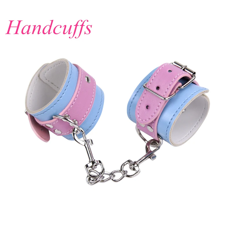 Adjustable PU Leather Handcuffs Ankle Cuff Collar Bdsm Toys Bondage Set Sex Toys Restraints Exotic Accessories Adult Toys