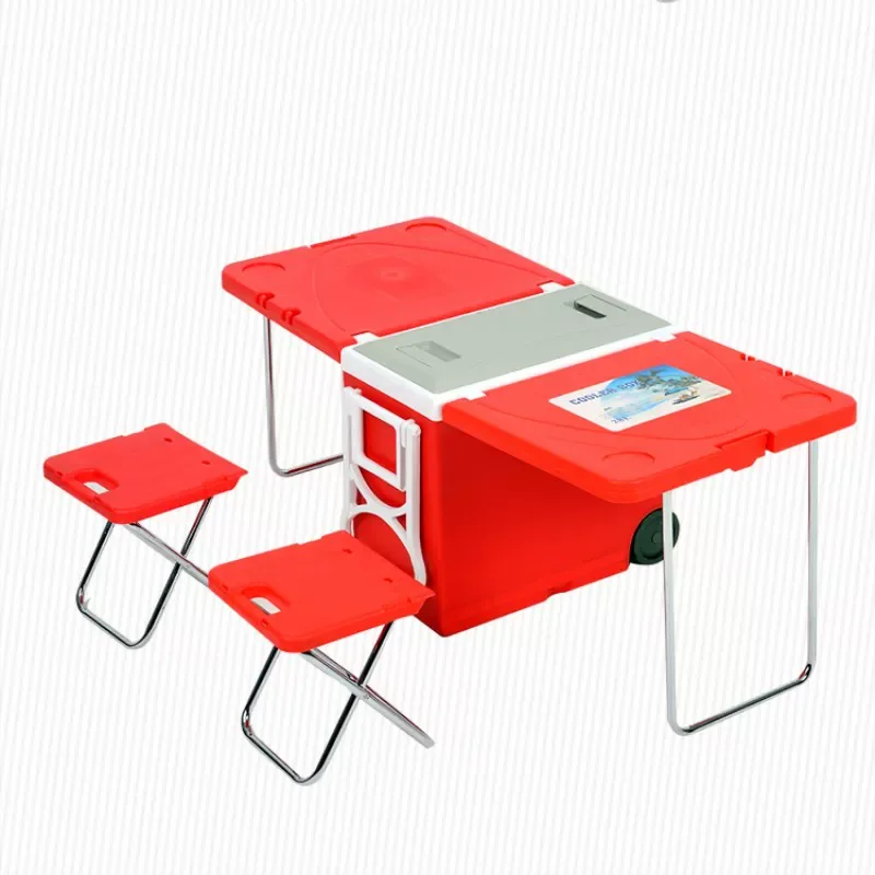1pcs Cooler With Table And Chair Insulated Thermal Food Picnic Storage Box