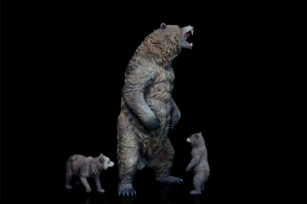 JXK 1/6 Big Brown Bear Model Realistic Fierce Wild Animal Soldier