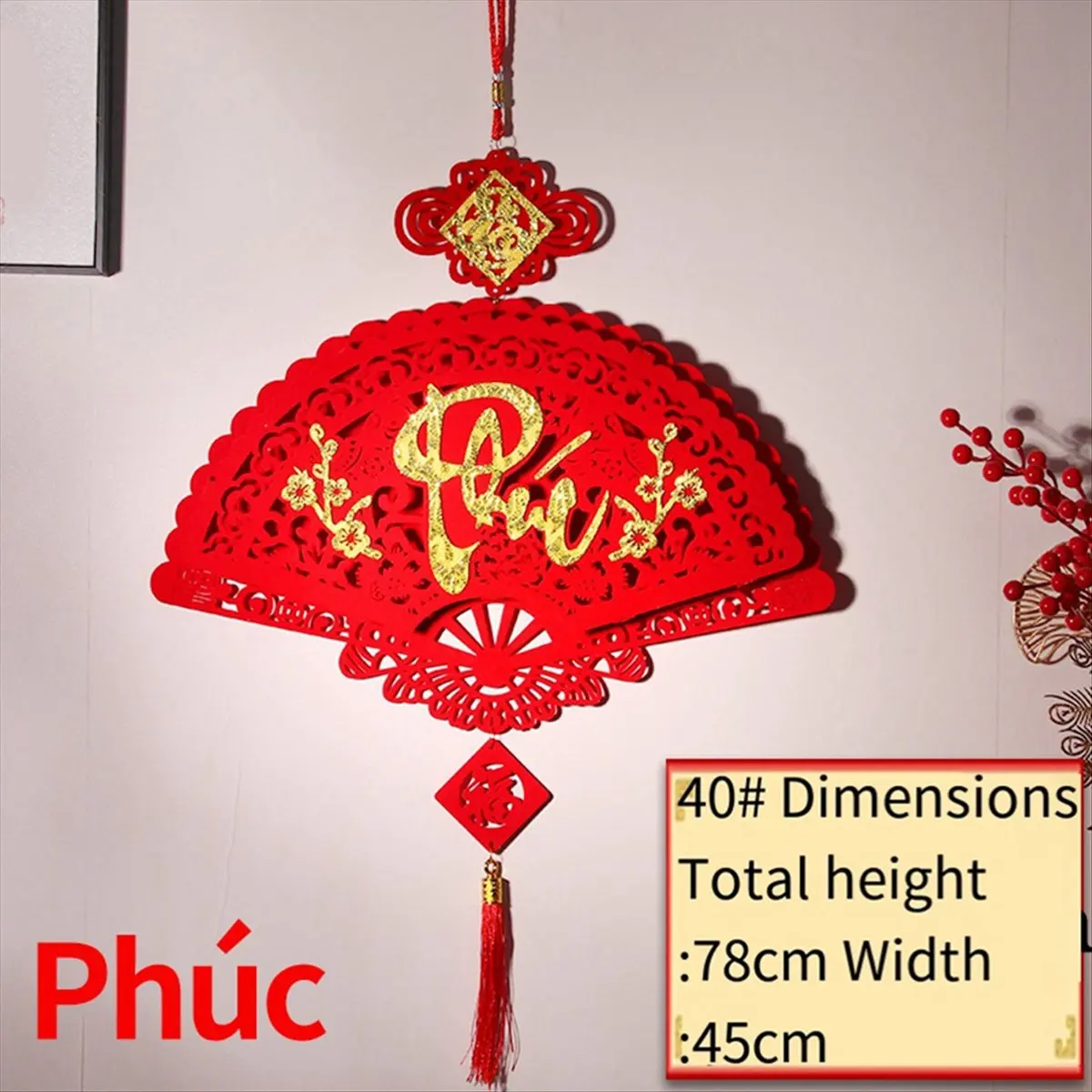 AT16 Chinese New Year Tassels Hanging Ornament Pendants Spring Festival Traditional Decor 2024 Lunar Year Decor Pendants Type 3