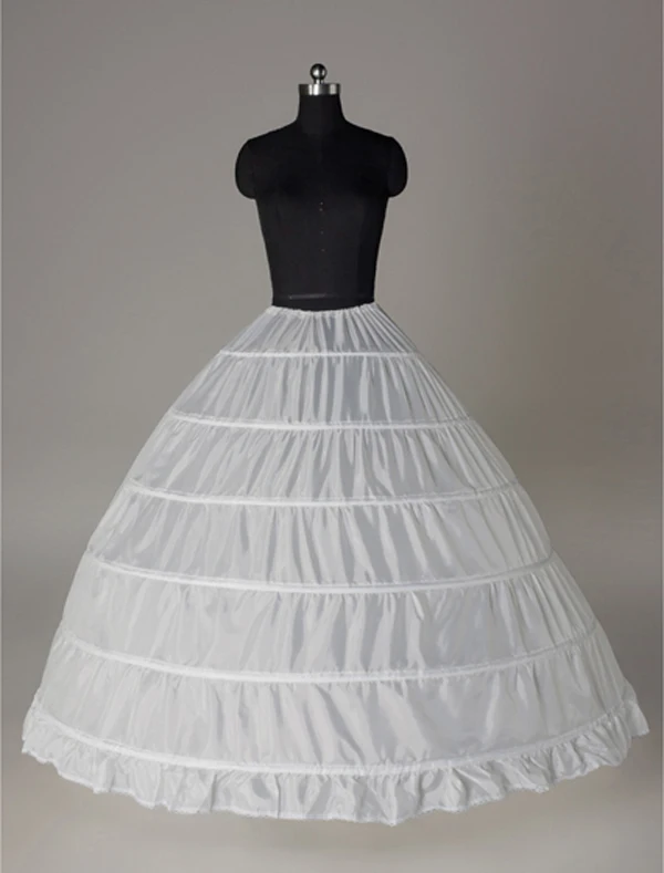 6 Steel Hoops Wedding Dress Crinoline Petticoat Puffy Bridal Gown Underskirt Full Volume Support Skirt for Wedding Party