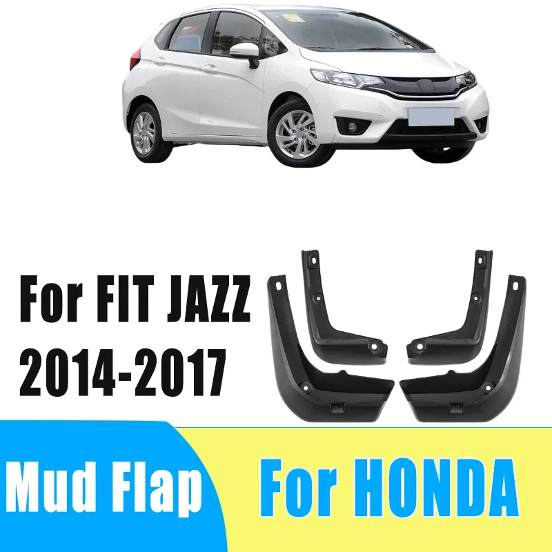 

4pcs Auto Tire Mudguard Waterproof Prevent Mud Splashing Car Mud Flap Fender Trim Accessories For HONDA FIT JAZZ 2014-2017 2016