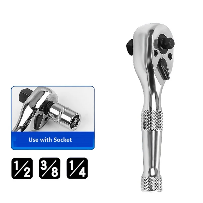 Dual Head Multi function 72 Teeth Mini Ratchet Wrench 1/4 3/8 1/2 Inch Home DIY Repair Tools Small Spanner