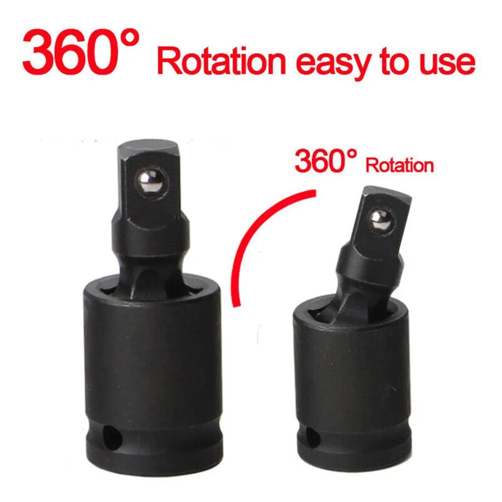 1/4 3/8 1/2 Zoll Schraubenschlüssel-Steckschlüssel-Adapter, 360-Grad-Pneumatik-Schwenk-Knöchelgelenk, flexibler Schlag, Universalgelenk-Set, Reparaturwerkzeug