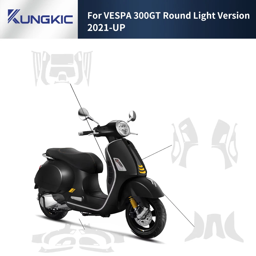 PPF for Vespa 300GT Round Light Version 2021 2022 2023 2024 Paint Protection Set Accessories TPU Body Protection Sticker