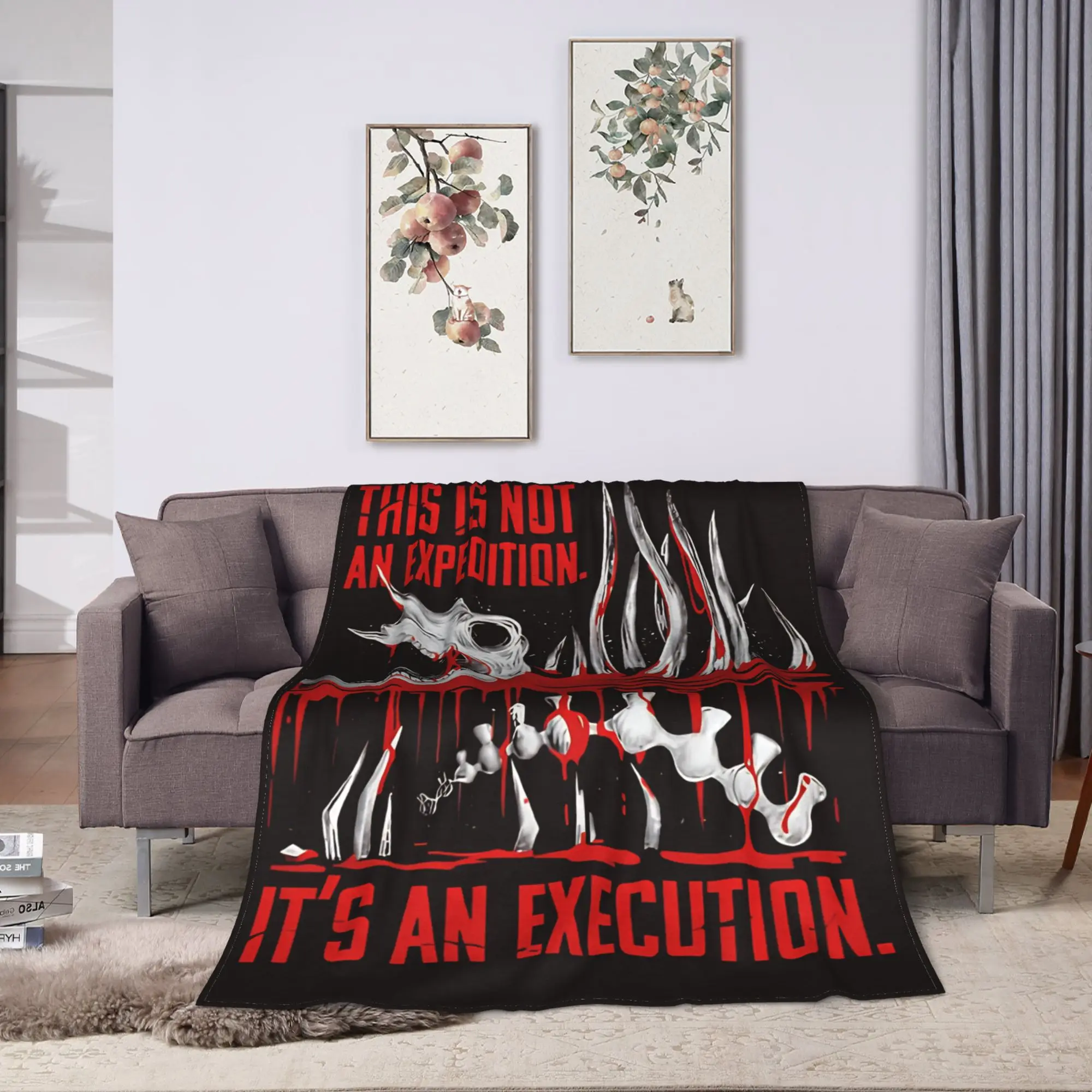 Horror Game Iron Lung Flannel Blanket Winter  Soft Warm Bedding Throws for Students Outdoor Print Bedspread Sofa Bed Cover