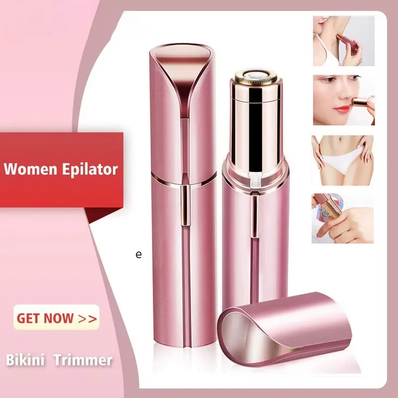 Portable Lipstick Shaped Women Electric Epilator Eyebrow Trimmer Painless Facial Hair Removal Shaver Small Epilator 2024