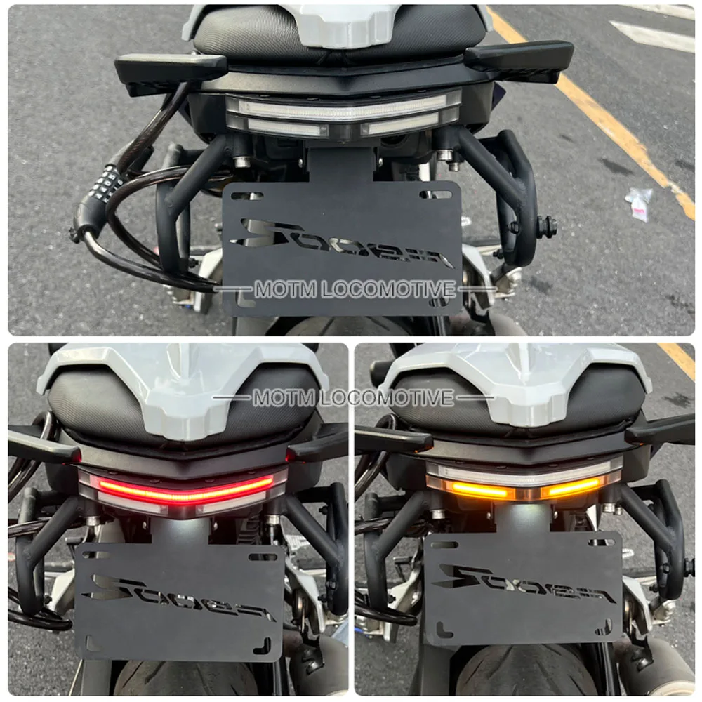 FOR BMW F900R F900XR motorcycle integrated short tail license plate bracket with LED brake and turn signal light license plate h #3