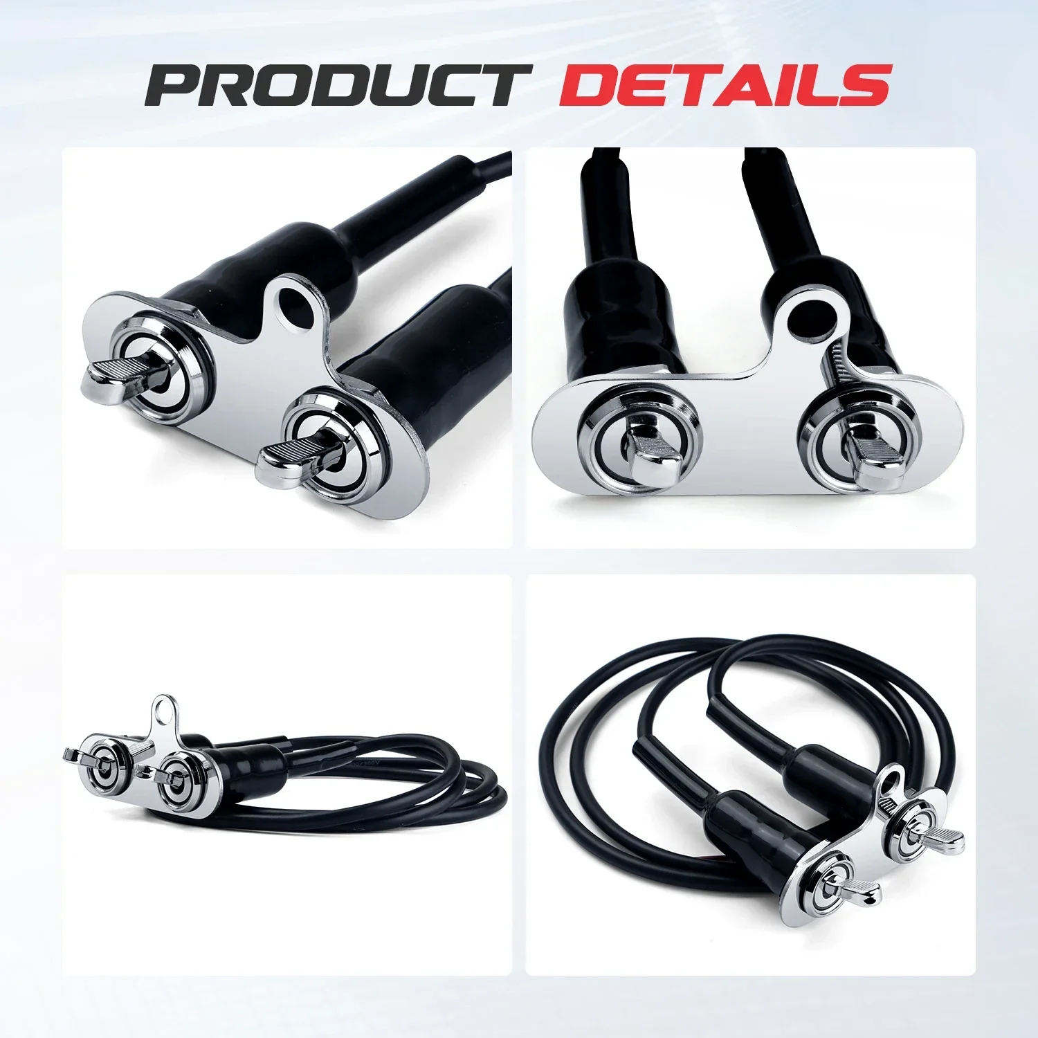 مفتاح هزاز من الفولاذ المقاوم للصدأ 1/2/3-in-1 مع تحكم وامض لأضواء الدراجة النارية LED زرقاء، مفتاح راكب ليلي