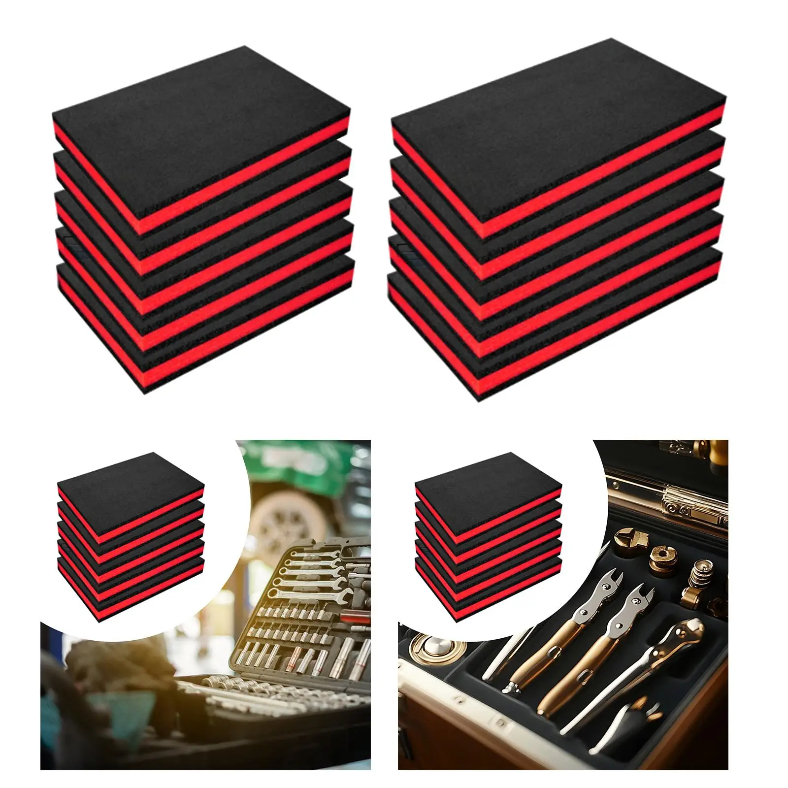 5 Pieces Tool Box Foam Insert Non Slip Tool Shadow Insert for Toolbox Hard Case Crafts Padding Tabletop Miniatures Transport