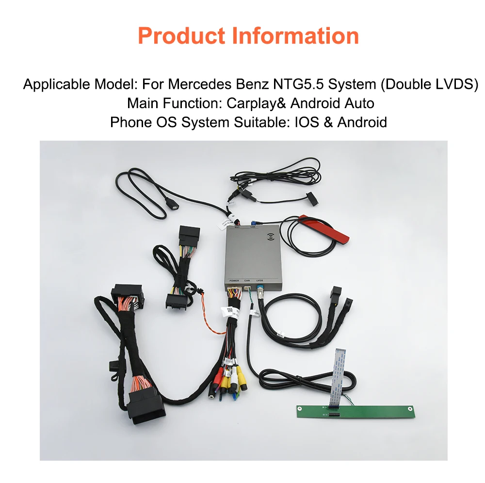 Bonroad Wireless Carplay Android Auto Interface For Mercedes Benz C E S Class W222 W206 W213 W212 NTG 5.5 System Airplay Module – Detail 13
