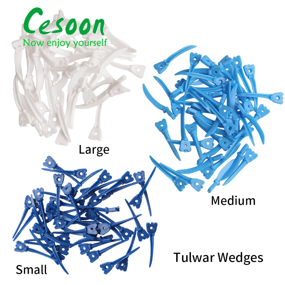 40Pcs/Box Dental Wedges Disposable Medical Plastic Tooth Gap Sectional Matrix Refill Diastema With Hole Oral Dentistry Materials