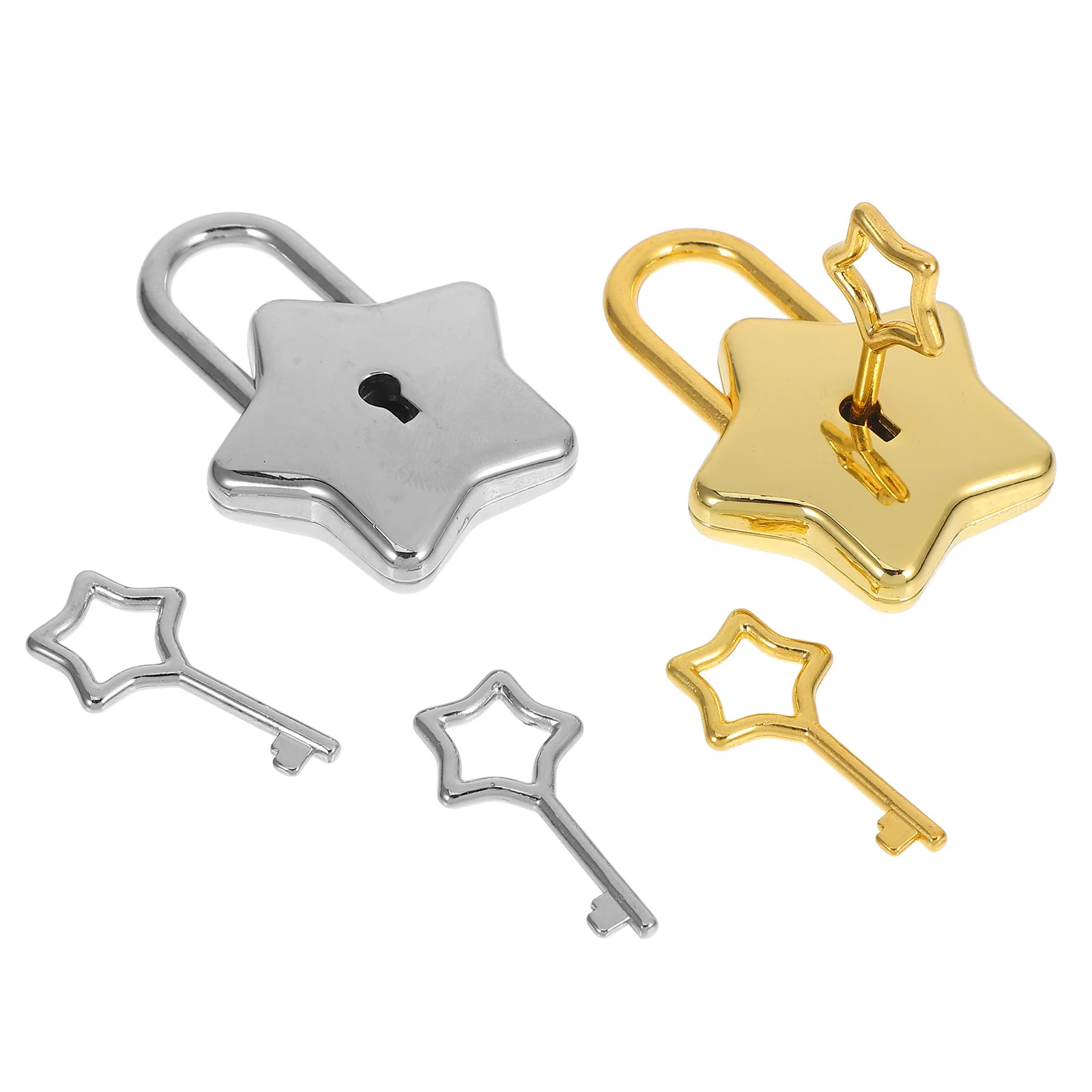 2 قطعة قفل على شكل نجمة قفل سبيكة للسفر الأمتعة مذكرات كتاب صندوق مجوهرات قفل خزانة أقفال صغيرة مع مفاتيح هدية #6