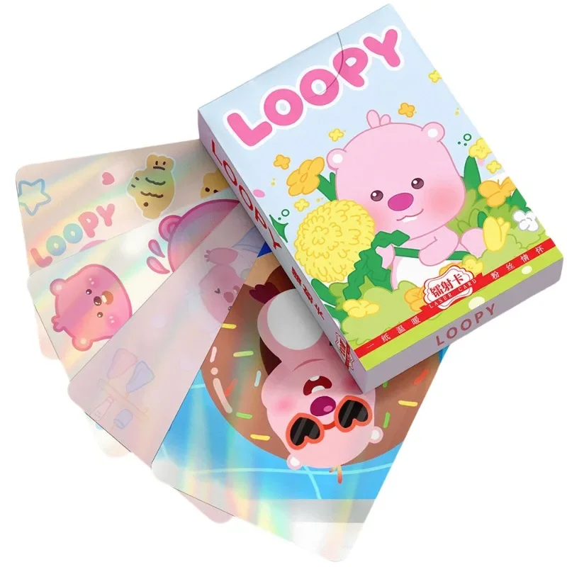 50pcs loopy anime periferiche cartoon cute laser card creative kawaii collection LOMO card flash card giocattoli per bambini all\'ingrosso