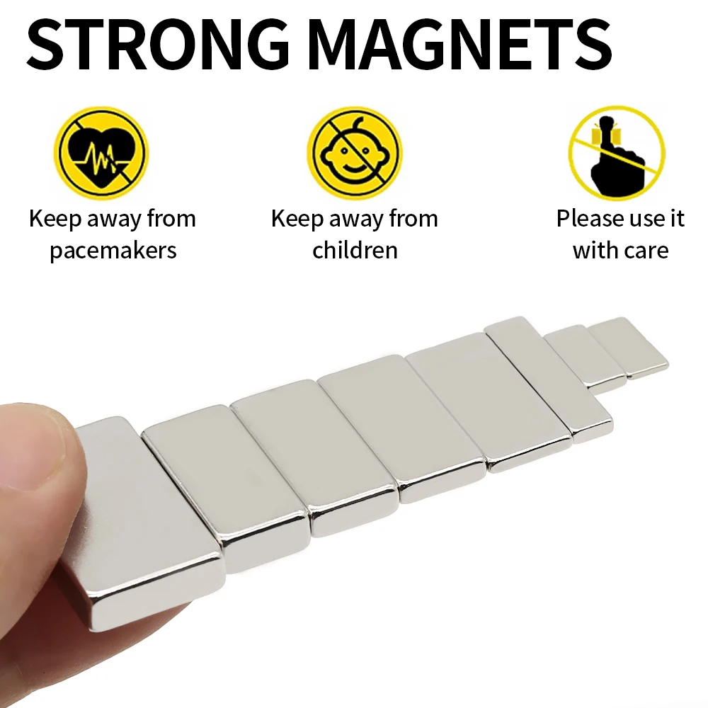 Super Strong Neodymium Magnet Block N35 NdFeB Powerful Permanent Magnetic iman Refrigerator magnetses for Office Poster