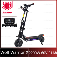 KAABO Wolf Warrior X Plus Scooter 60V 21Ah 1100Wx2 Central Display Sine Wave Controller Hydraulic Brake 10inch All Terrain Tire