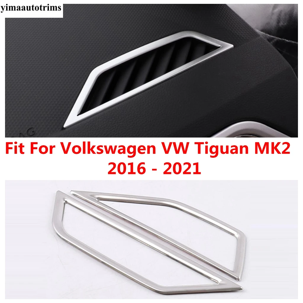 

Car Dashboard Air AC Outlet Vent Frame Cover Trim For Volkswagen VW Tiguan MK2 2016 - 2023 Stainless Steel Interior Accessories