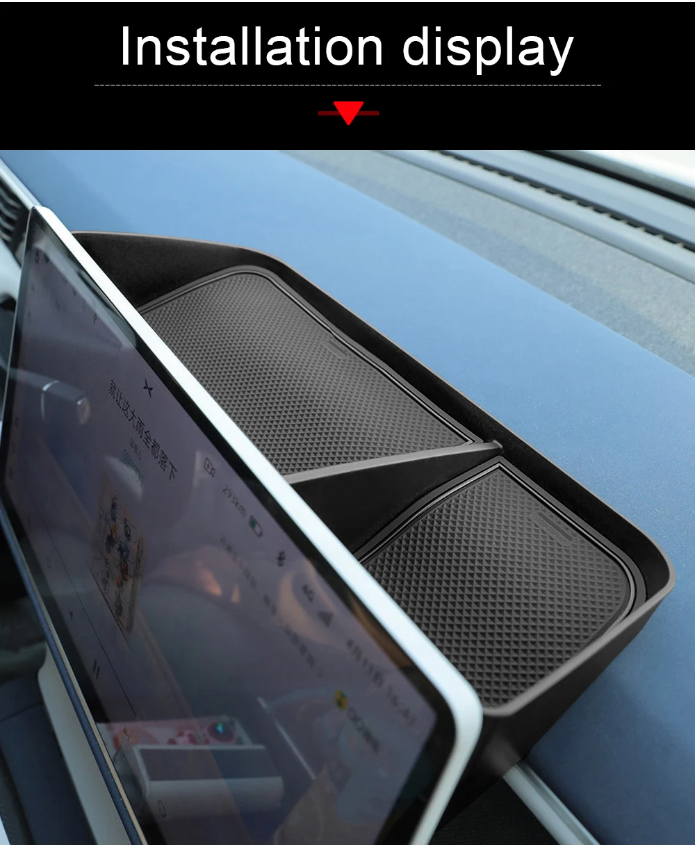Für Xpeng G6 2023 2024 2025 2026 Auto Mittelkonsolen-Bildschirm Hinterer Aufbewahrungsbox-Organizer Rutschfeste Matte Innenraum-Zubehör – Detail 9