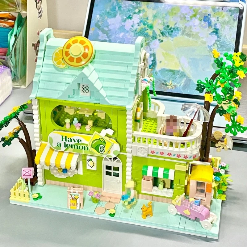 

Succulent Flower Shop Fantasy Flower Shop Building Blocks Street View Children's Assembly Toys Male and Female Holiday Gifts