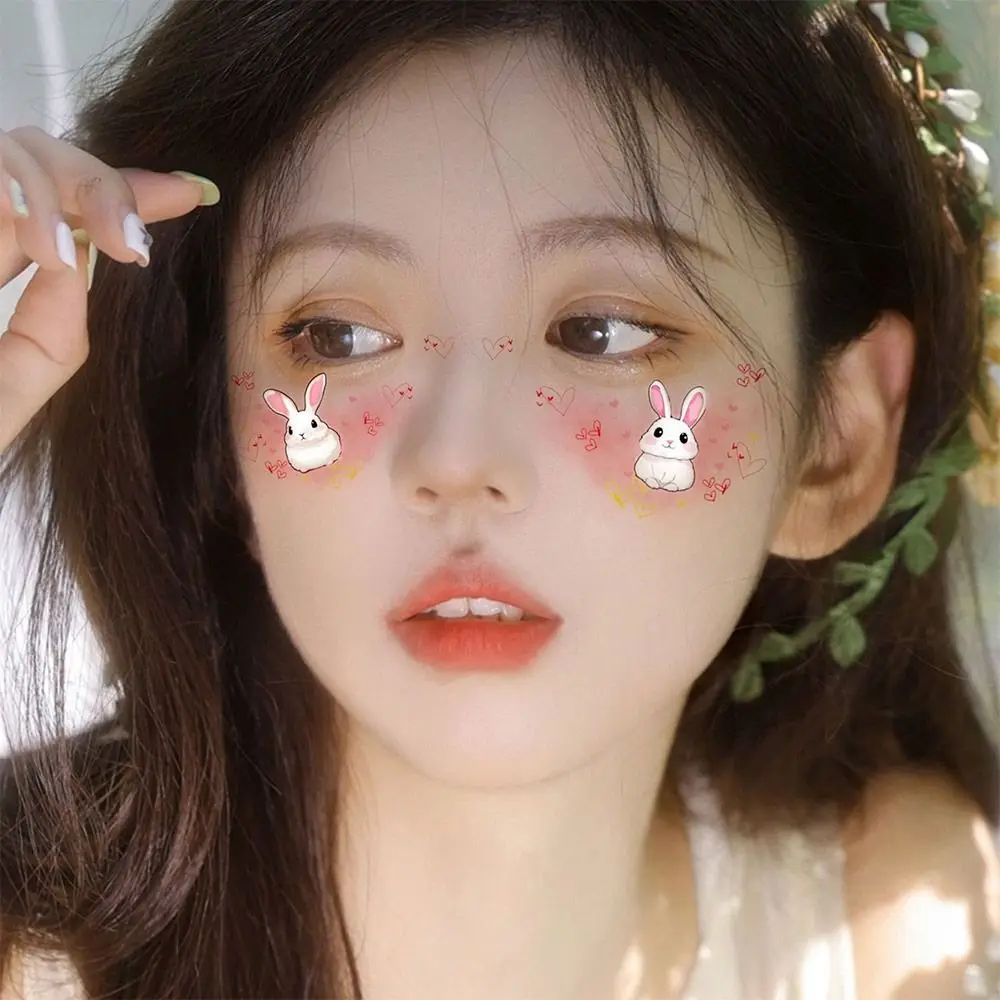 12 Uds. Nuevos accesorios de maquillaje facial con purpurina temporal, maquillaje Multicolor para mejillas, estilos de moda, colorete en polvo, pegatinas para niñas