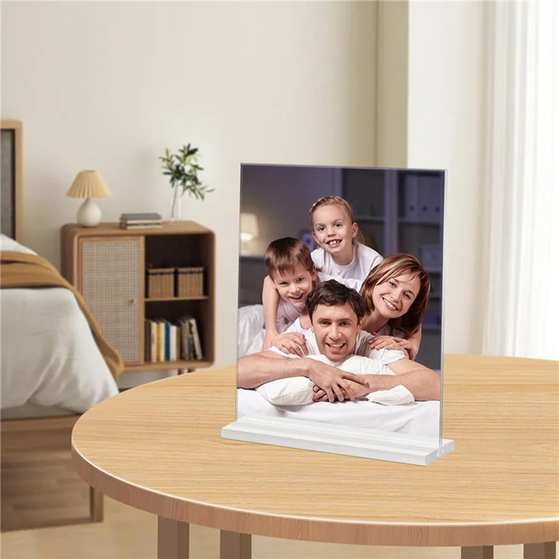 

A95I-акриловая фоторамка 4X6 дюймов, 8 упаковок, пластиковый держатель для фоторамок, стоячий, двухсторонний настольный дисплей для фотографий