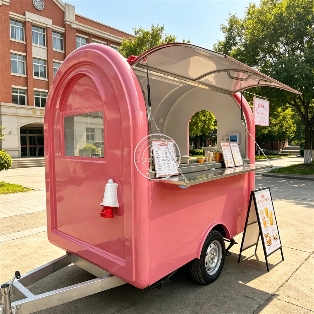

Commercial Use Custom Food Trailer Mobile Street Catering Kiosk Burger BBQ Food Truck With Full Kitchen System