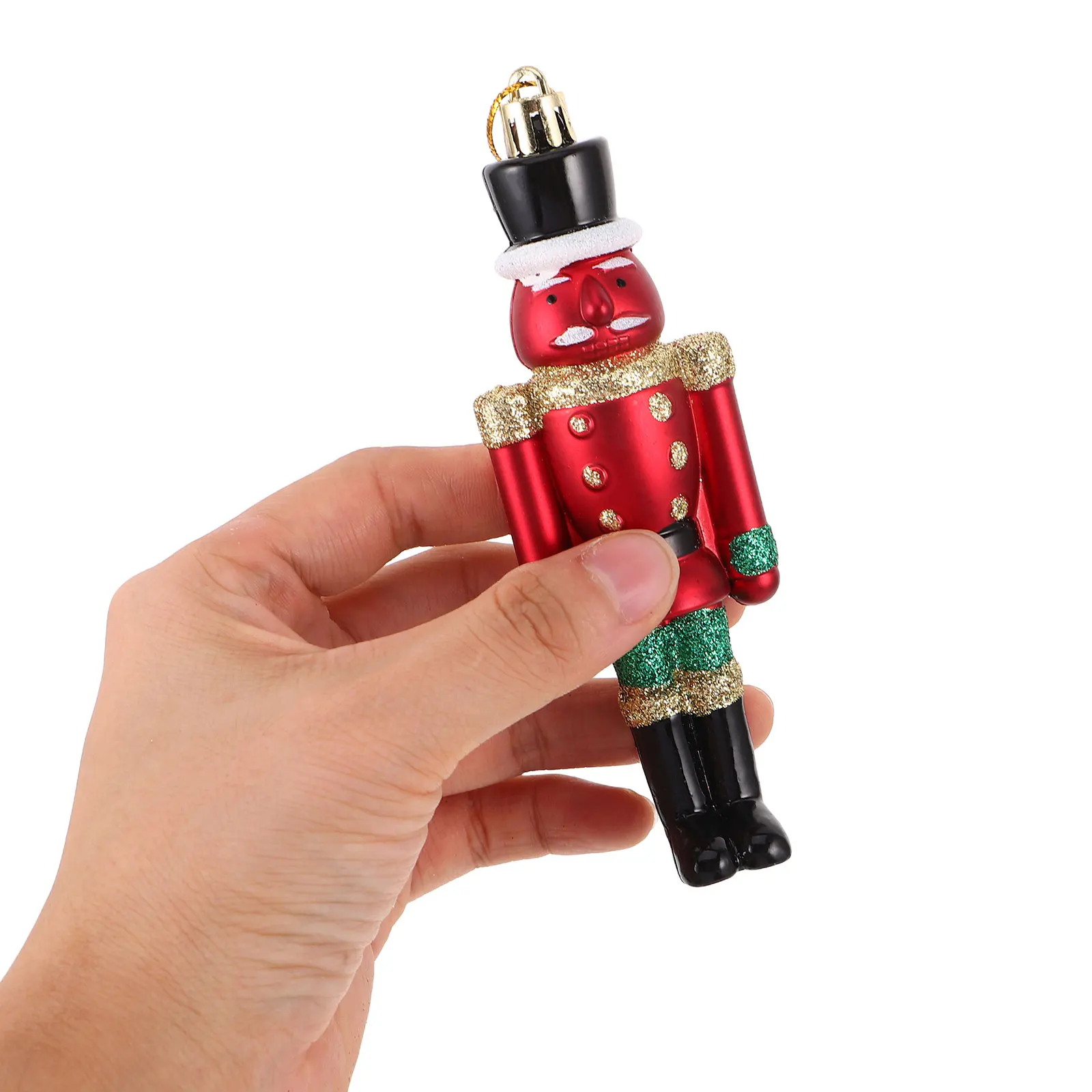 

6Pcs Mini Nutcracker Ornaments 5 Inch Hand-Painted Soldiers Christmas Tree Hanging Decor Festive Holiday Display Xmas Party