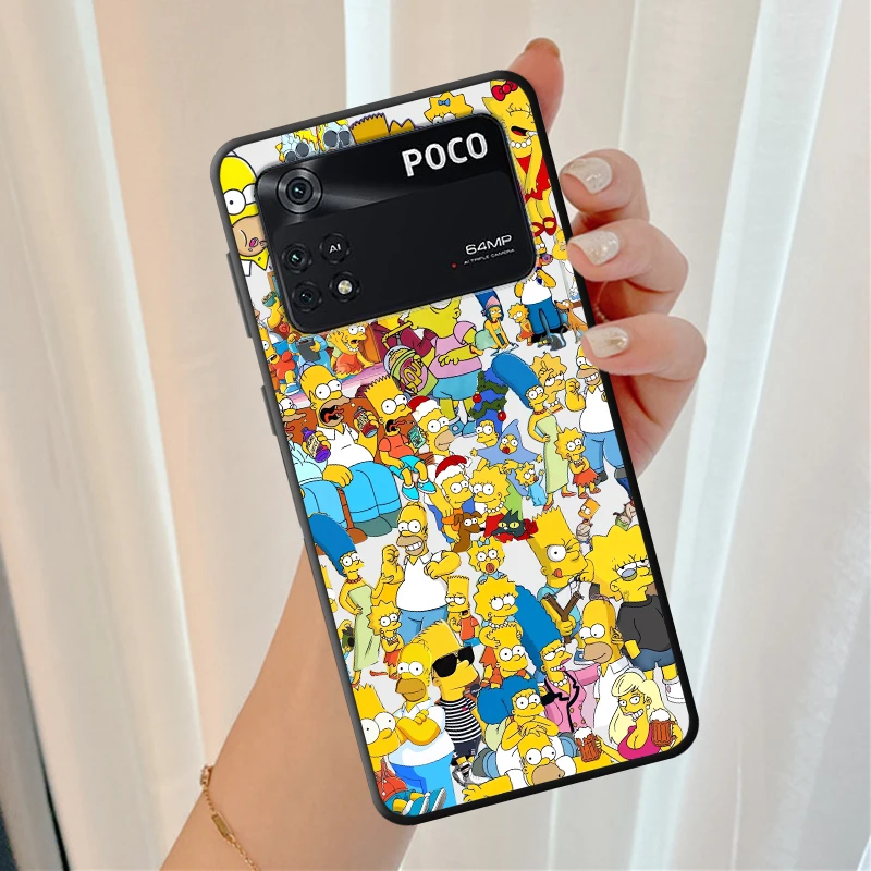 سمبسنز متعة الأسرة لينة عودة غطاء الهاتف القضية ل Xiaomi Poco M3 M4 برو F3 F4 F5 X3 X4 X5 C51 M5 C65 C50