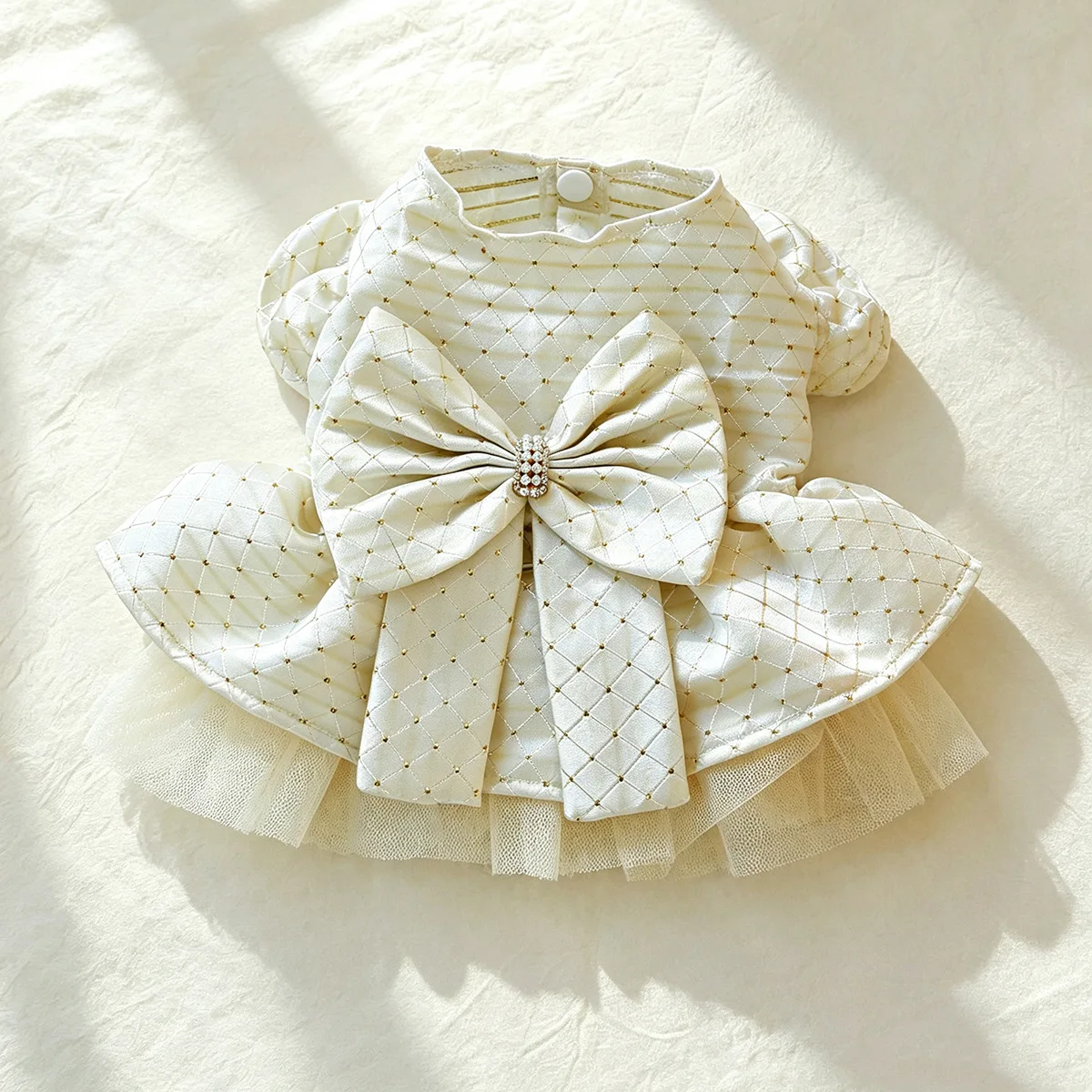 Cute Starry Sky Wedding Dress for Small Dogs Puppy Adorable Pet Clothes for Autumn Winter Daily Walking Outdoor Activities