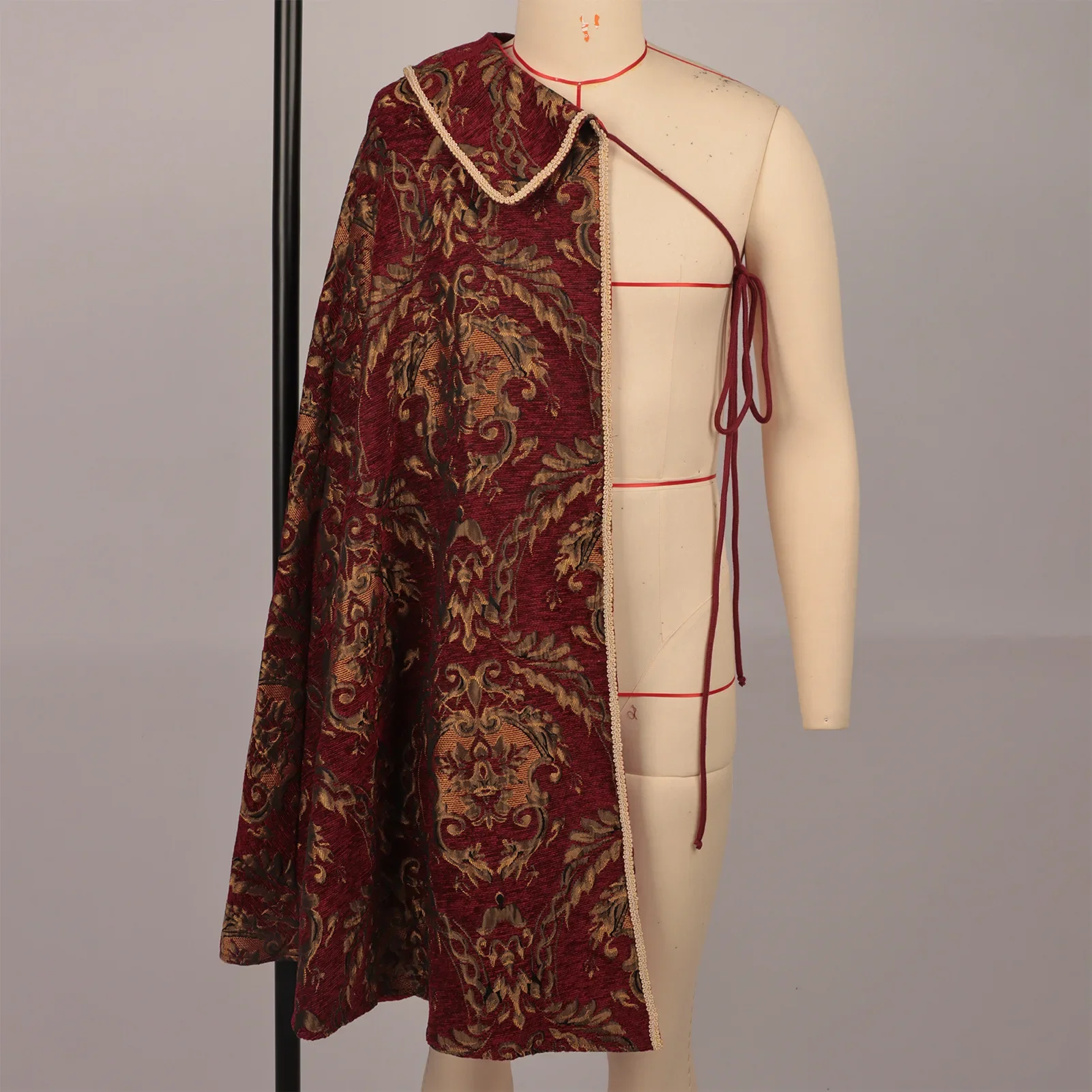 Мужской костюм короля Тюдоров, костюм короля Англии, средневековый Ренессанс, аристократ, плащ на одно плечо, накидка на половину плеча RenFaire