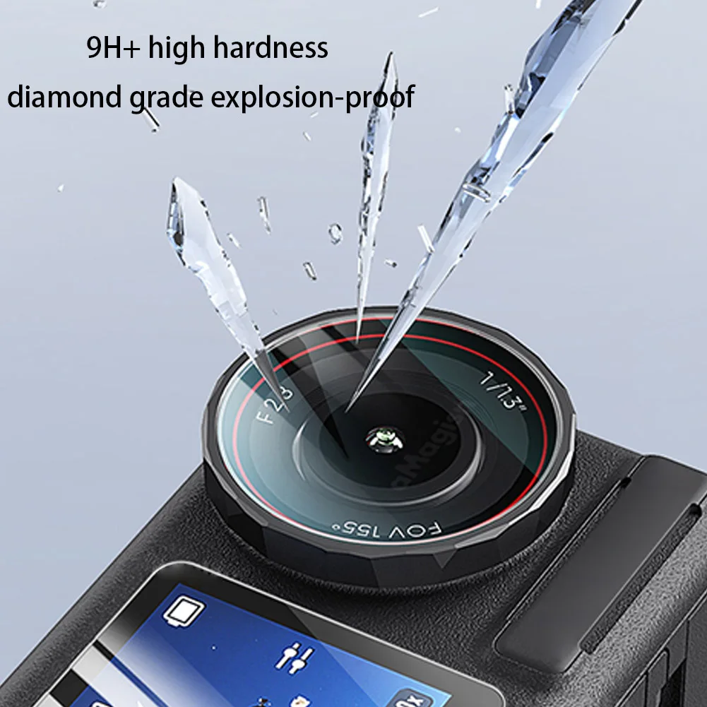 1/2 Set Screen Protector Ultra-Clear Screen Protector+Lens Protector+Front Screen Film Explosion-proof for DJI Osmo Action 5 Pro
