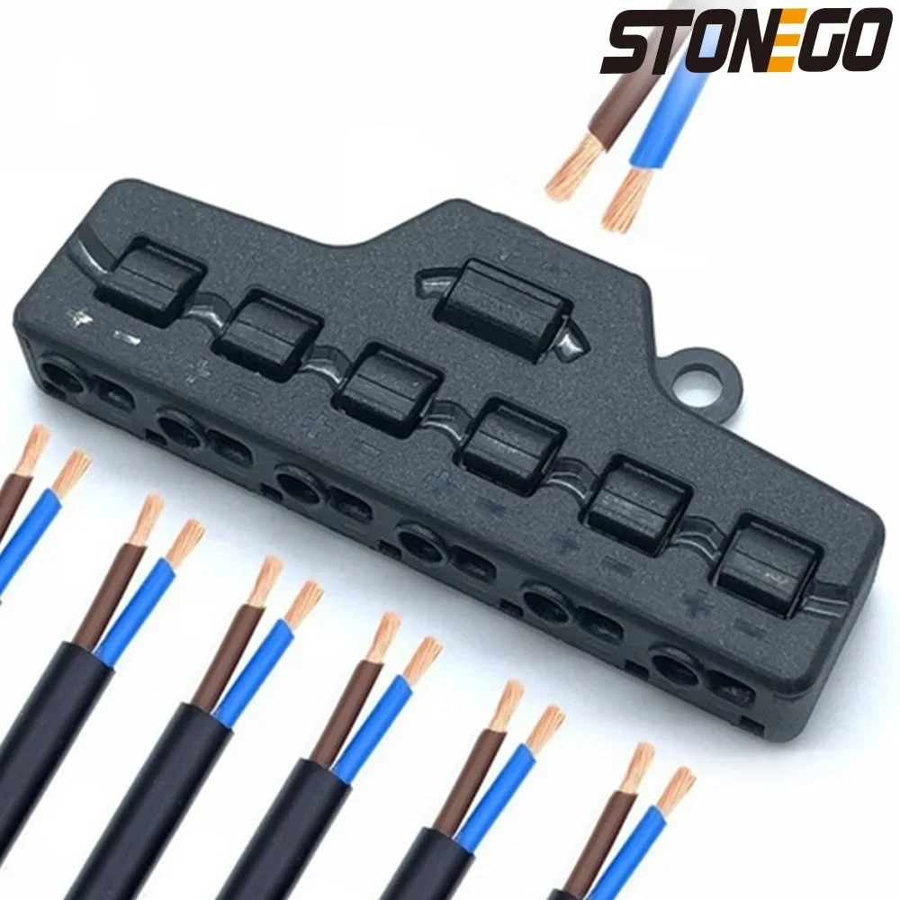 

Low Voltage Quick Connect Wire Splitter for LED Strip Lighting (2 IN 12 OUT) - Distribution Block