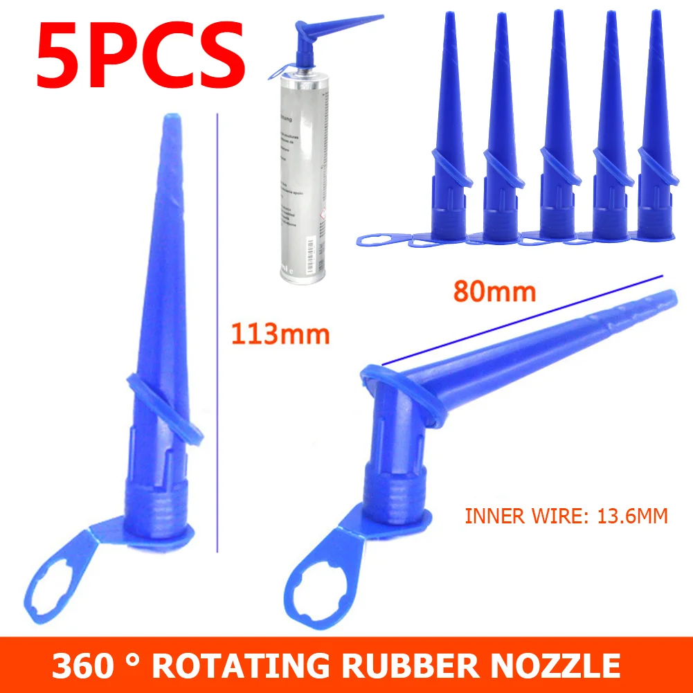 

5pcs Sealing Caulking Nozzles Plastic Professional Glass Glue Tip Mouth Universal Caulking Gun Nozzles Home Construction Tools