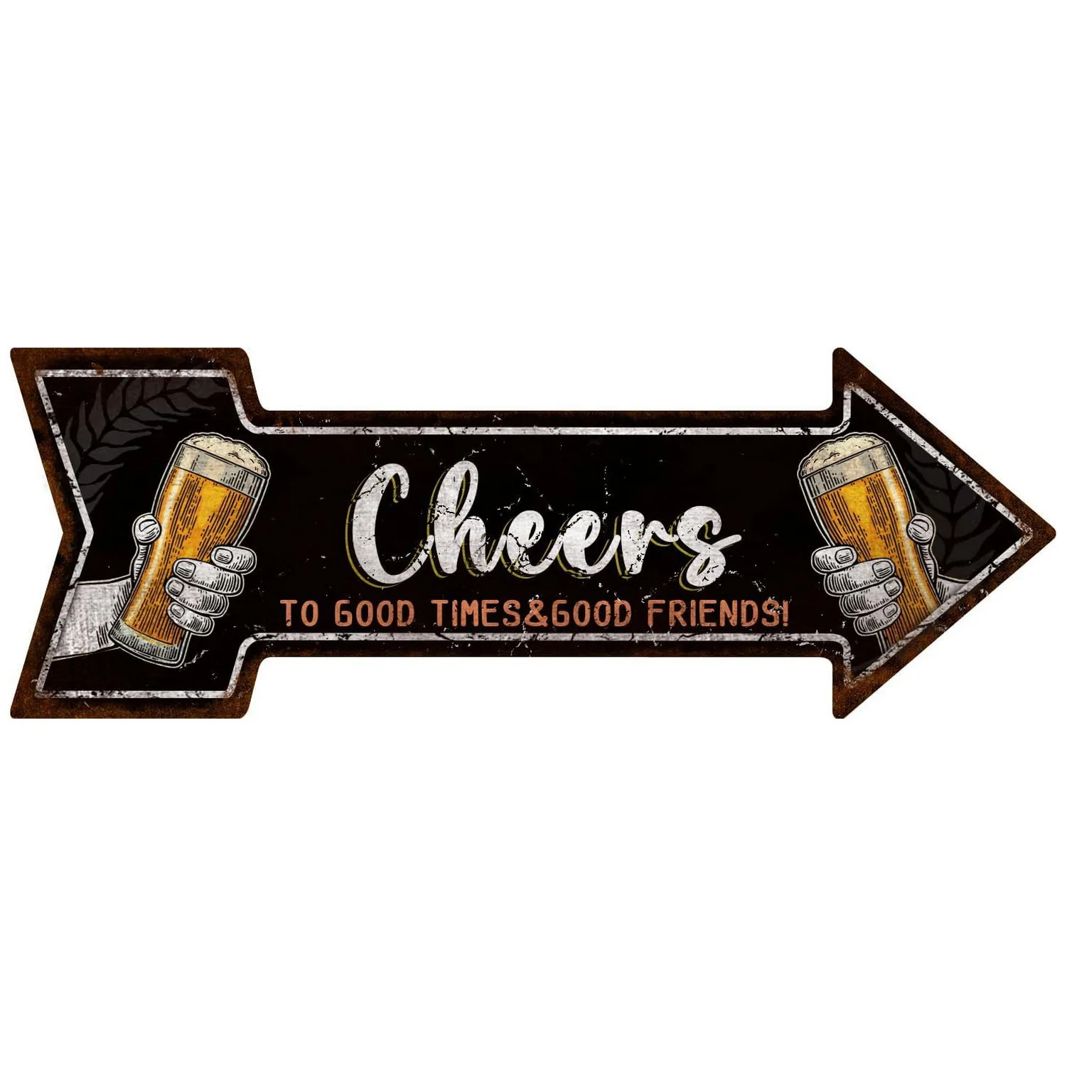 Retro Tiki Bar Open Beer Metal Tin Signs Vintage Street Signs Retro Arrow Directional Signage Funny Tin Sign for Wall Decoration