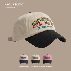 Peaked Cap Female Fashion Color Contrast Embroidered Baseball Cap Couple American Fashion Brand Sun Hat