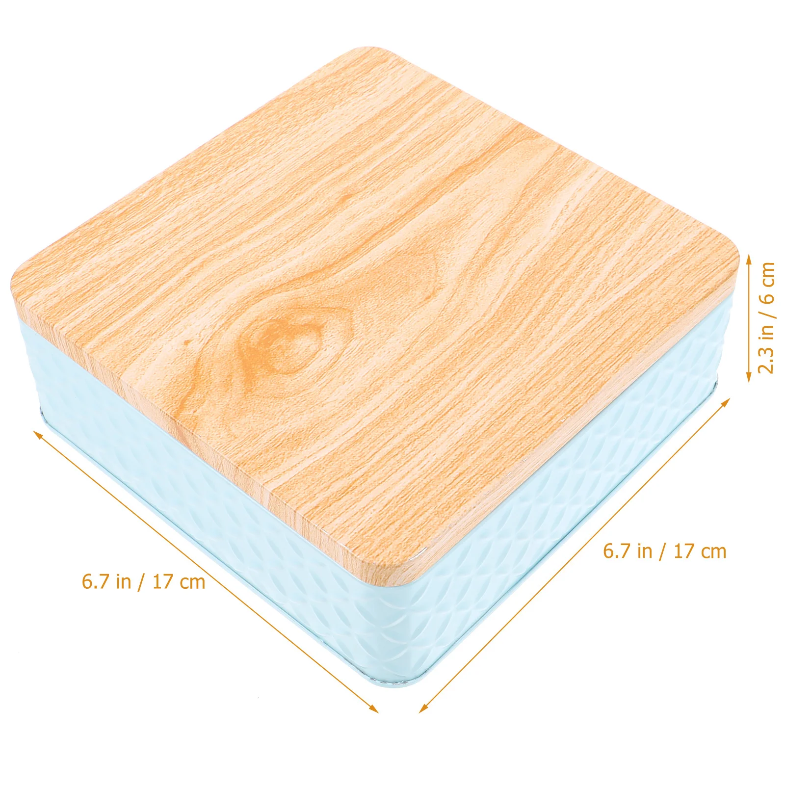 1pcs Baking Packaging Box Metal With Wooden Lid For Cookies Candies Storage Airtight Cookie Container Present Giving
