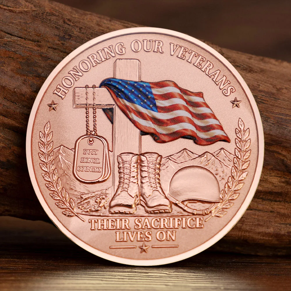 Honor Our Veterans All Gave Some Some Gave All Souvenir Coin Freedom Is Not Free Copper Plated Commemorative Coin Veteran Gift