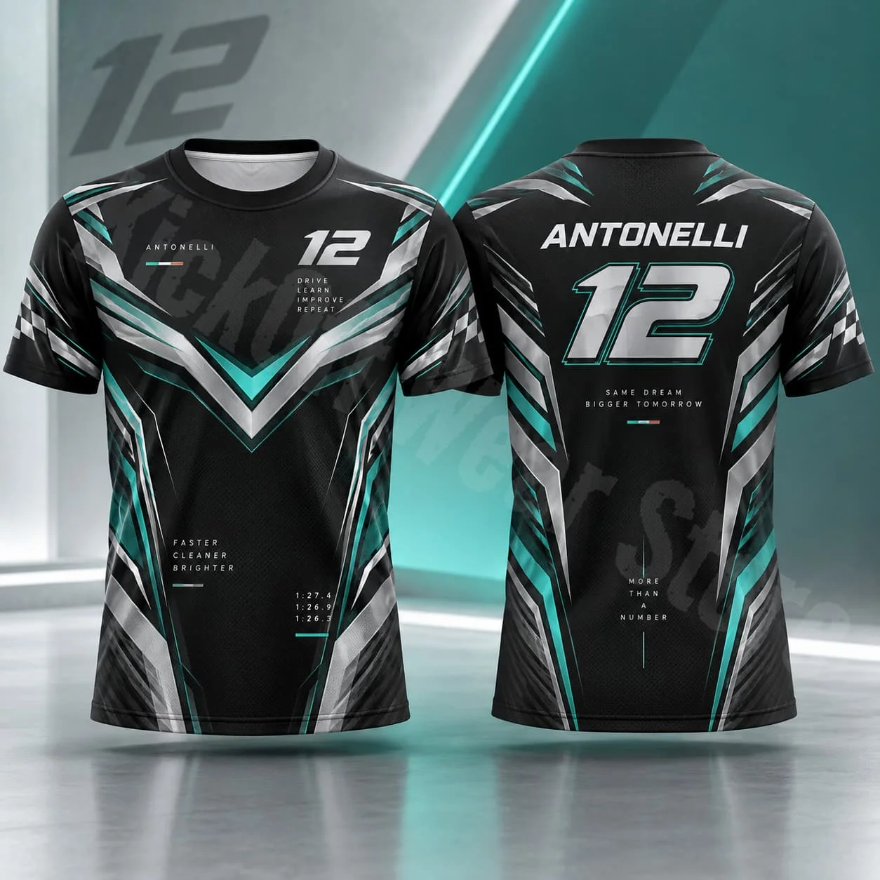 Antonelli 12 Herren-T-Shirt, Sommer-Rennsport-Design, Grafik-T-Shirt, lässige Streetwear, T-Shirt für Motorsport-Fans, Unisex, für Damen und Herren, zum täglichen Tragen. – Detail 11