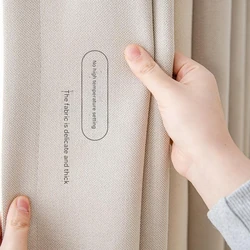 Simple modern curtains living room bedroom office blackout thickened 3.2 door width finished product wholesale