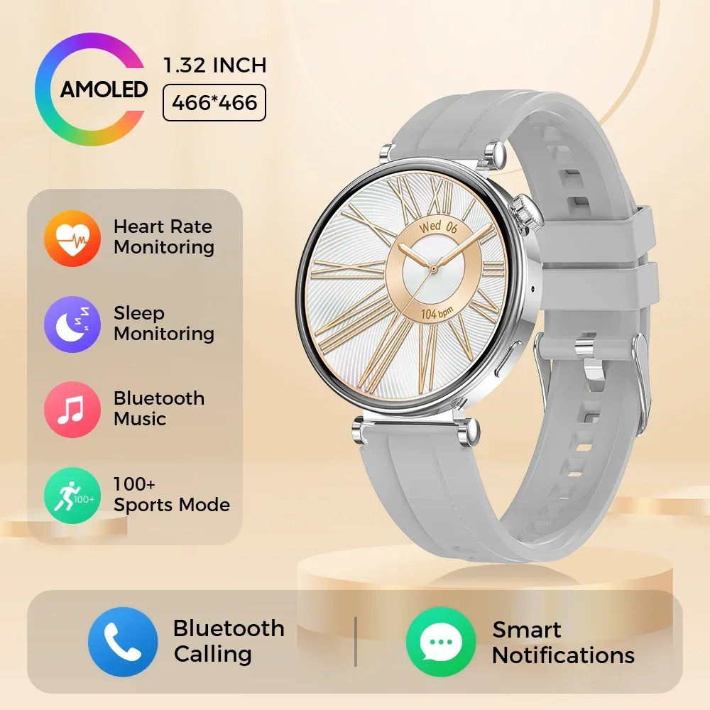 

2024 NFC Smart Watch For Women Bluetooth Call Smartwatch Music Playback Support Recording IP68 Waterproof Watches Sport Fitness