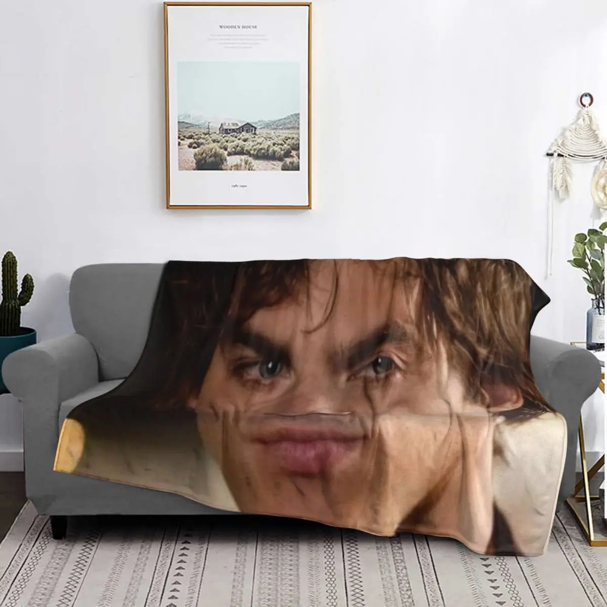 

The Vampire Diaries Damon Salvatore Blankets Soft Warm Flannel Throw Blanket Bedding for Bed Living room Picnic Travel Home Sofa