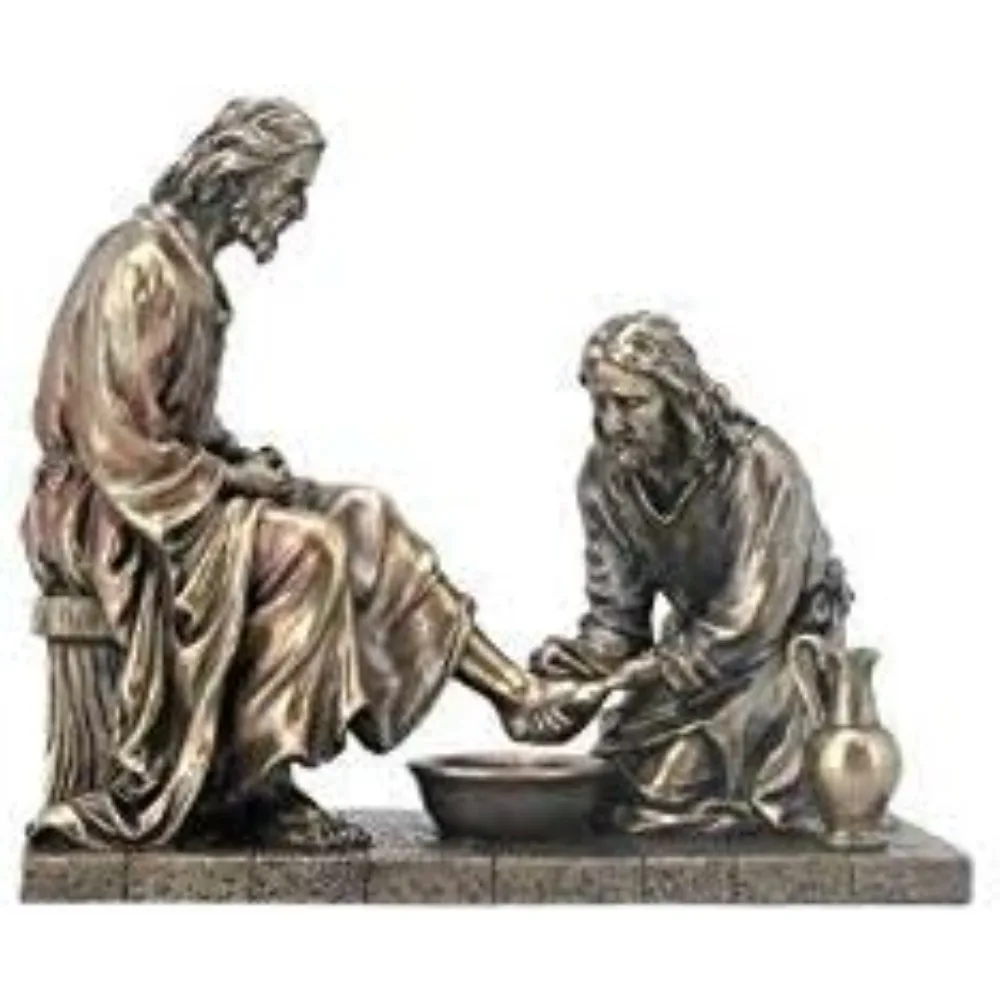 Sculptures & Figurine Jesus Washing His Disciple's Feet Statue Sculpture (Bronze) Decorative Statues Home Decoration Crafts