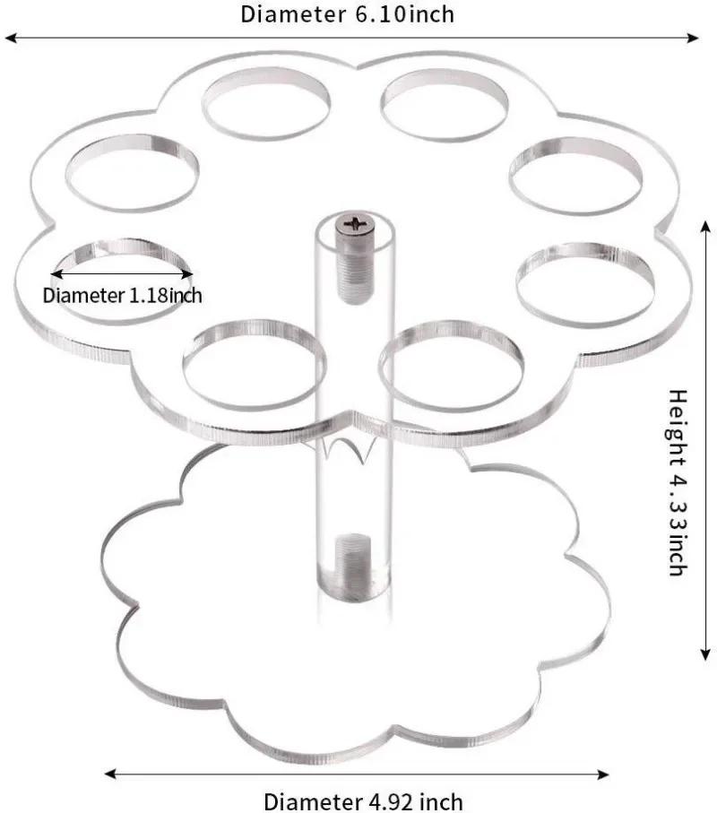 8 Holes Transparent Acrylic Ice Cream Stand Cake Cone Stand Pastry Holder Wedding Party Buffet Food Display Rack Bake Tool