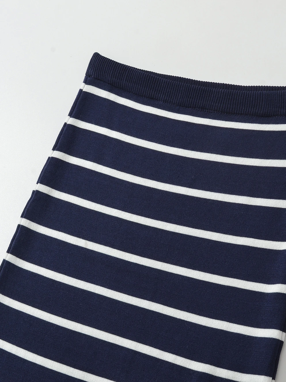 American Sle taille haute tricoté f jupe femmes coupe ajustée taille élastique couleur Blo rayé jupe décontracté Polyester mélange