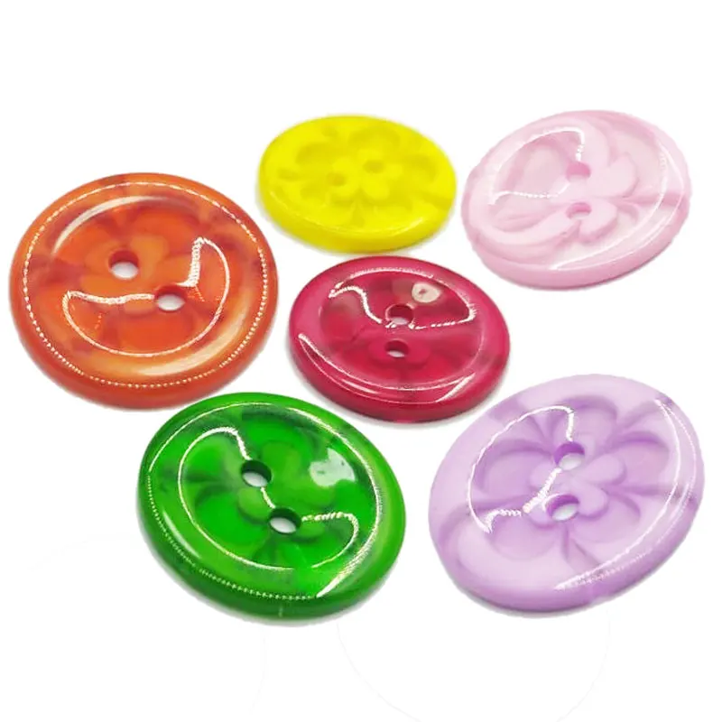 300PCS Resin Buttons Children's Clothing Candy Color Buttons Cartoon Color Two Eye Button for Wedding Decor Sewing Accessories