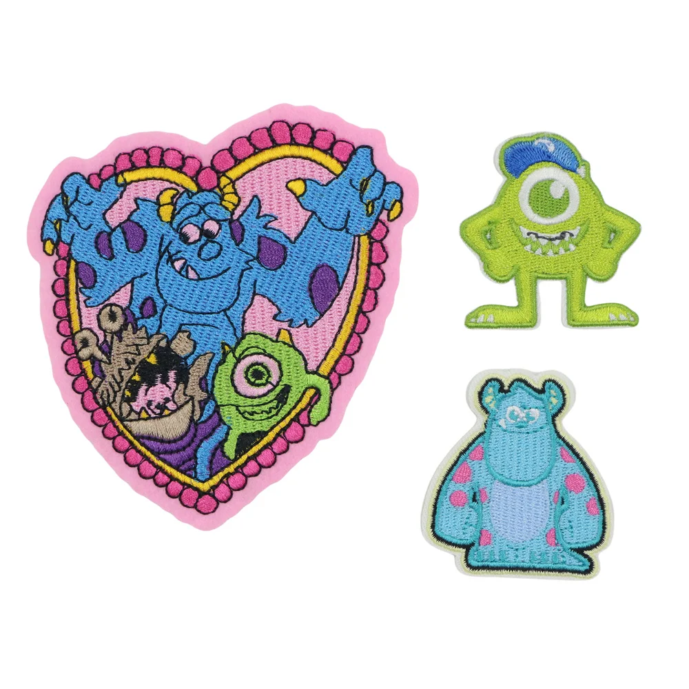 Cartoon Monster Sticker  Animal Patches for Clothes Girls Boys Favorite Embroidery Appliques Child Clothing Accessories