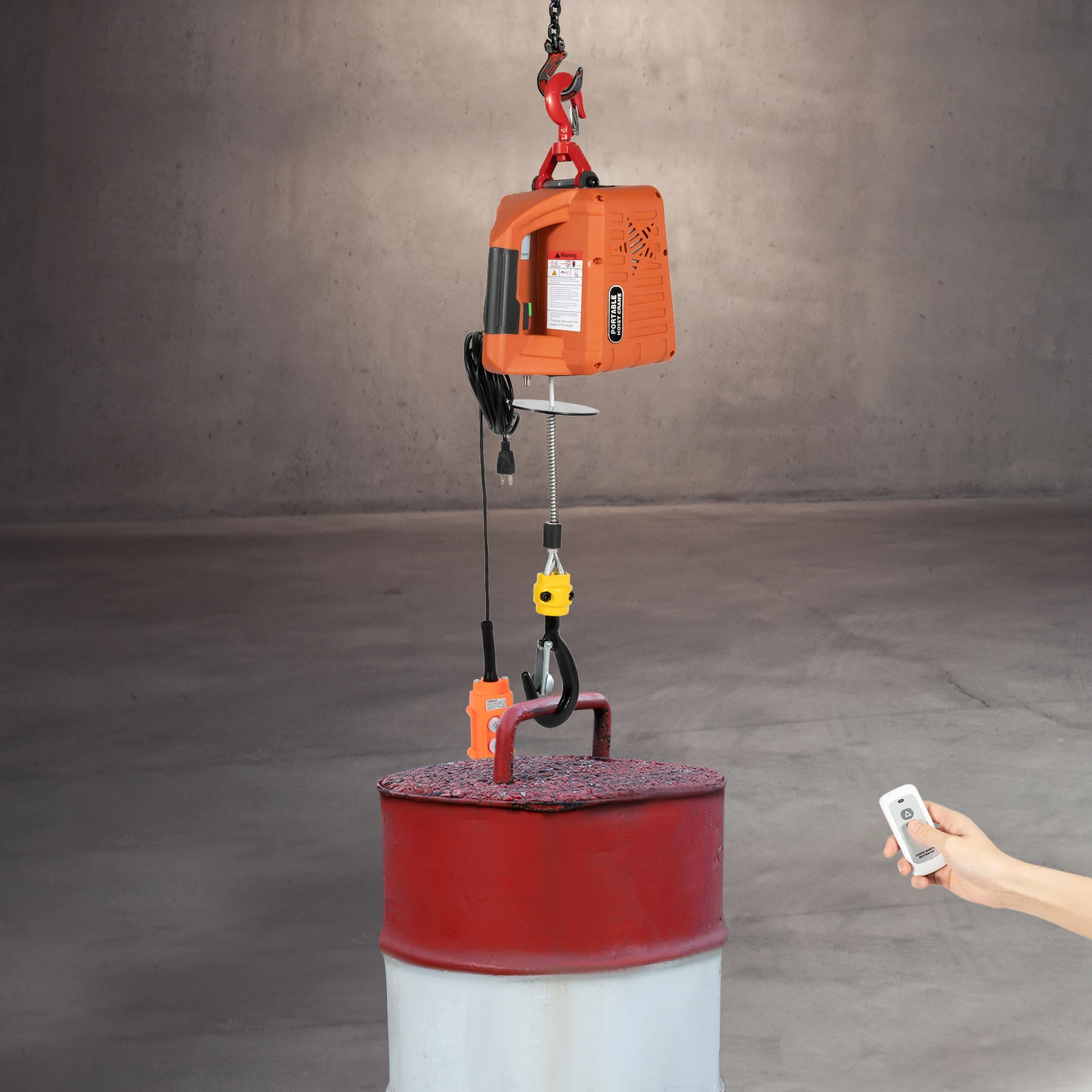 

3 in 1 Electric Hoist Winch 1100 lbs 1500W Portable Power Winch Crane Manual Remote Control 110V Power Winch Crane